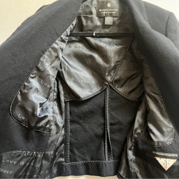 Maison Scotch wool tuxedo Blazer Sz 1 17” PTP - Picture 3 of 9